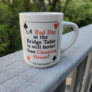 Tazza da tavolo Bridge vintage del 1989 di Harriet Carter Gifts