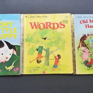 Vintage Little Golden Books - Poky Little Puppy, Words, Old MacDonald