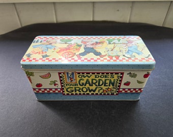 Mary Engelbreit How Does Your Garden Grow Tin Box