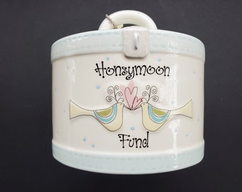 Russ Honeymoon Fund Ceramic Coin Bank - 1980's