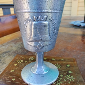 Vintage Pewter Bicentennial Liberty Bell Goblet