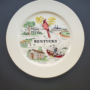 Vintage Kentucky State Souvenir Collectible Plate - Homer Laughlin