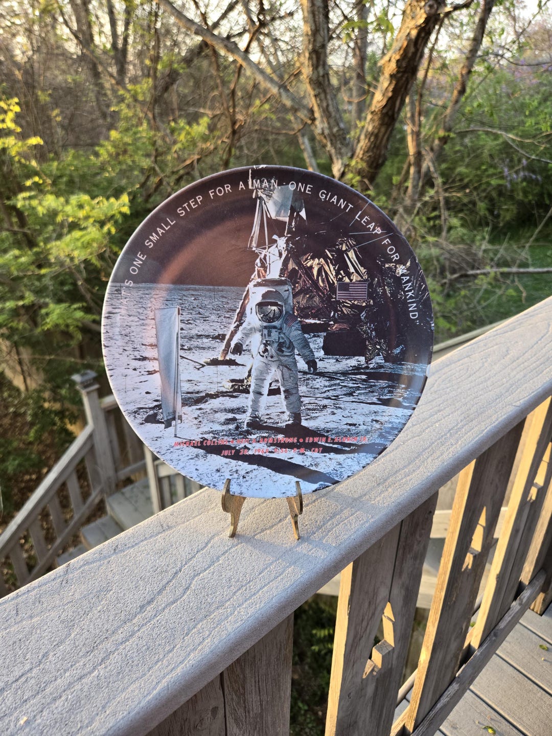 Vintage NASA Apollo 11 Display Commemorative First Moon Walk Plate by ...