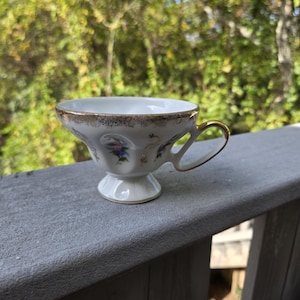 Vintage Floral Porcelain Teacup - Made in Japan