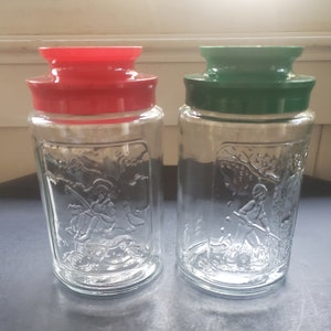 Vintage Anchor Hocking Glass Tang Powder Drink Mix Canister with Lid - 1970s