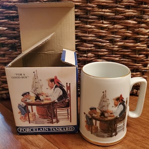Vintage Norman Rockwell&#39;s Long John Silver&#39;s Seafarers&#39; Collection Tankard - For a Good Boy - 1985