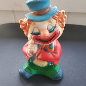 Vintage Plastic Circus Clown Bank - 1960s