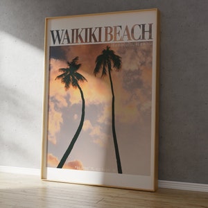 Waikiki Beach, Honolulu Travel Poster | Oahu, Hawaii | Landscape Photography Wall Art