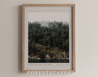 Vancouver Island Travel Poster | Minimalist BC Landscape Print (Digital Download)