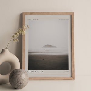 Impresión de Long Beach Tofino / Arte mural costero minimalista (descarga digital)
