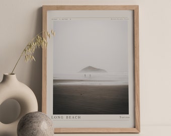 Long Beach Tofino Print | Minimalist Coastal Wall Art (Digital Download)