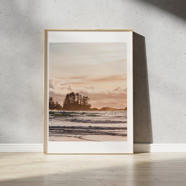 Sunset Surf in Tofino Print | Chesterman Beach, British Columbia | Landscape Photography Wall Art