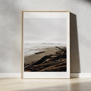 Tofino Shoreline Driftwood Print / Pacific Rim National Park Columbia Británica / Tofino Art / Ucluelet Wall Art / Pacific Northwest Landscape