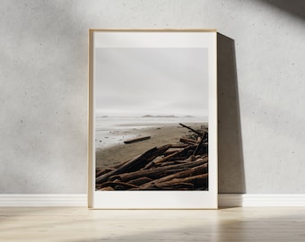 Tofino Shoreline Driftwood Print | Pacific Rim National Park British Columbia | Tofino Art | Ucluelet Wall Art | Pacific Northwest Landscape