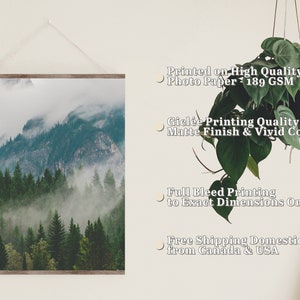 Impresión de niebla de Vancouver / Columbia Británica, Canadá / Arte mural de fotografía de paisajes / Montañas del Pacífico Noroeste / Fotografía de bosques melancólicos imagen 2