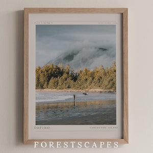 Tofino Surfer Poster | DIGITAL DOWNLOAD PRINT | Canada Travel Gift | Vancouver Island, British Columbia | Printable Vintage Wall Art Decor