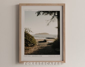 Tofino Shoreline Print | Vancouver Island Travel Poster (Digital Download)