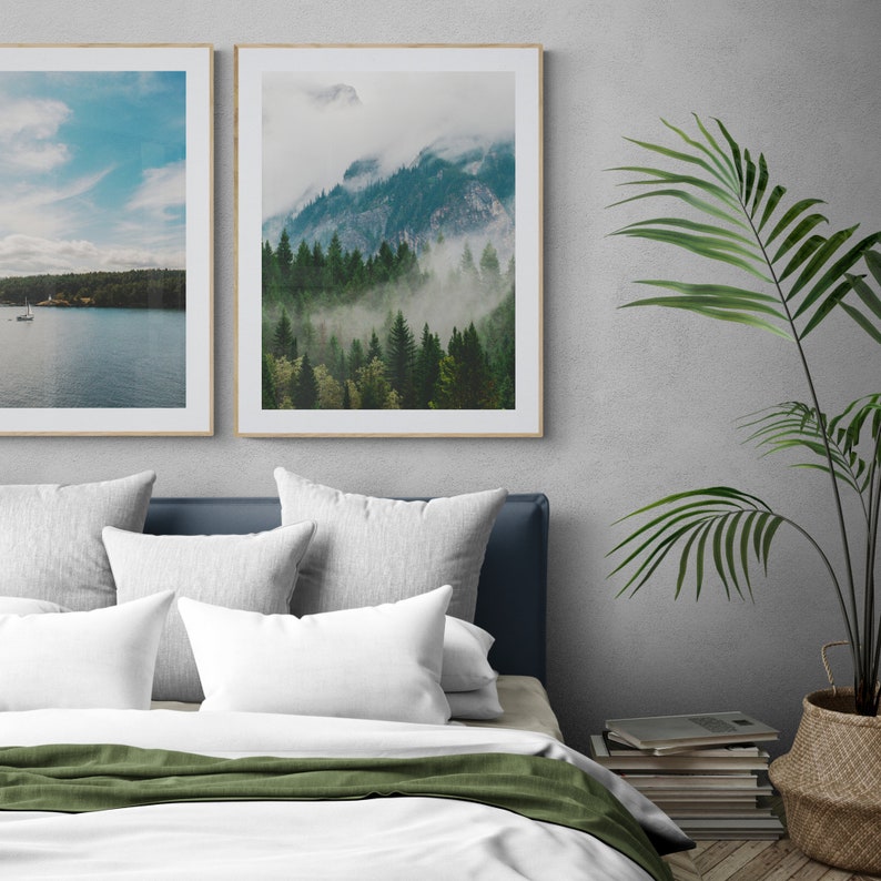Impresión de niebla de Vancouver / Columbia Británica, Canadá / Arte mural de fotografía de paisajes / Montañas del Pacífico Noroeste / Fotografía de bosques melancólicos imagen 7