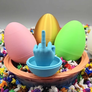 Easter Egg with Built-In Middle Finger Prank - Funny Gag Gift for Adults | Ship Directly to Friends & Family (15 Colors) | Easter Surprise