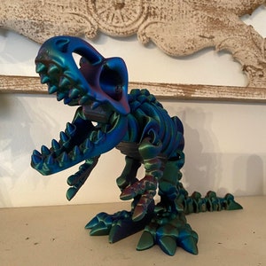 Multi colored Tyrannosaurus rex sculpture 3d printed T-Rex sculpture art Jurassic art unique design Dino statue Dinosaur statue art TRex