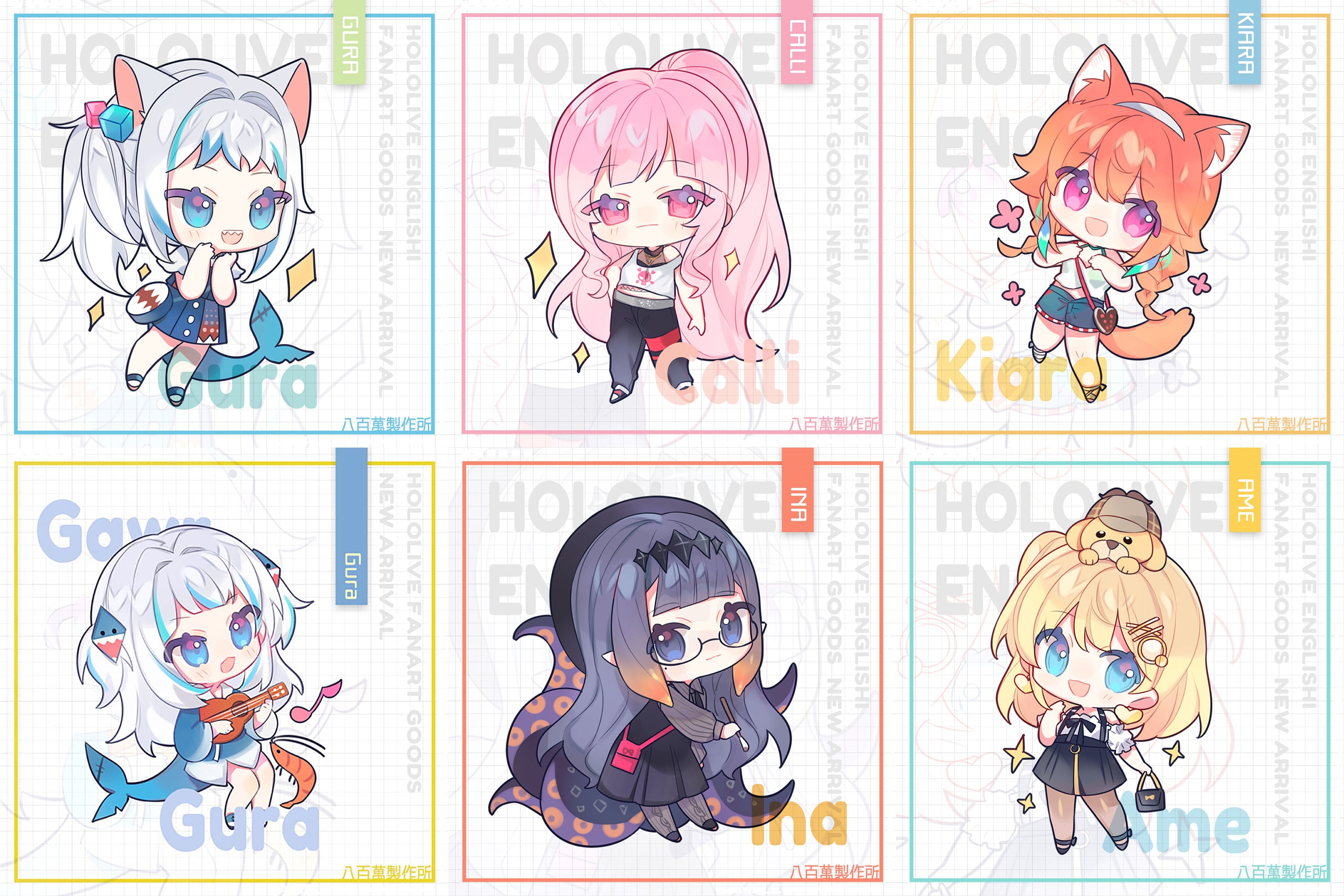 Hololive EN 1st Gen Myth Vtuber Doujin Double-sided Acrylic - Etsy Norway