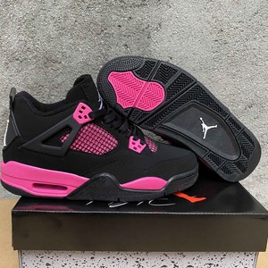 Air Jordan 4 Pink Thunder Women and Man Shoes Sneaker Gifts - Etsy