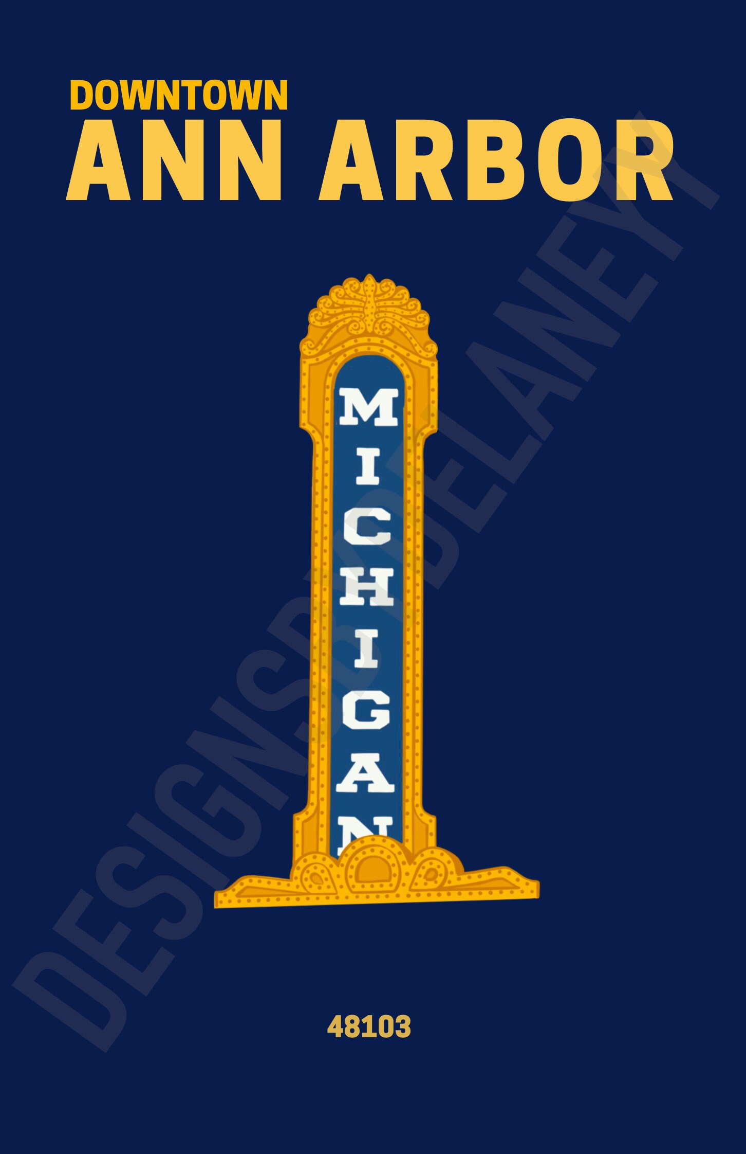 University of Michigan Poster Set Etsy