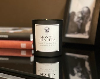 Gourmet candle with soy wax for interior decoration Monoï des îles