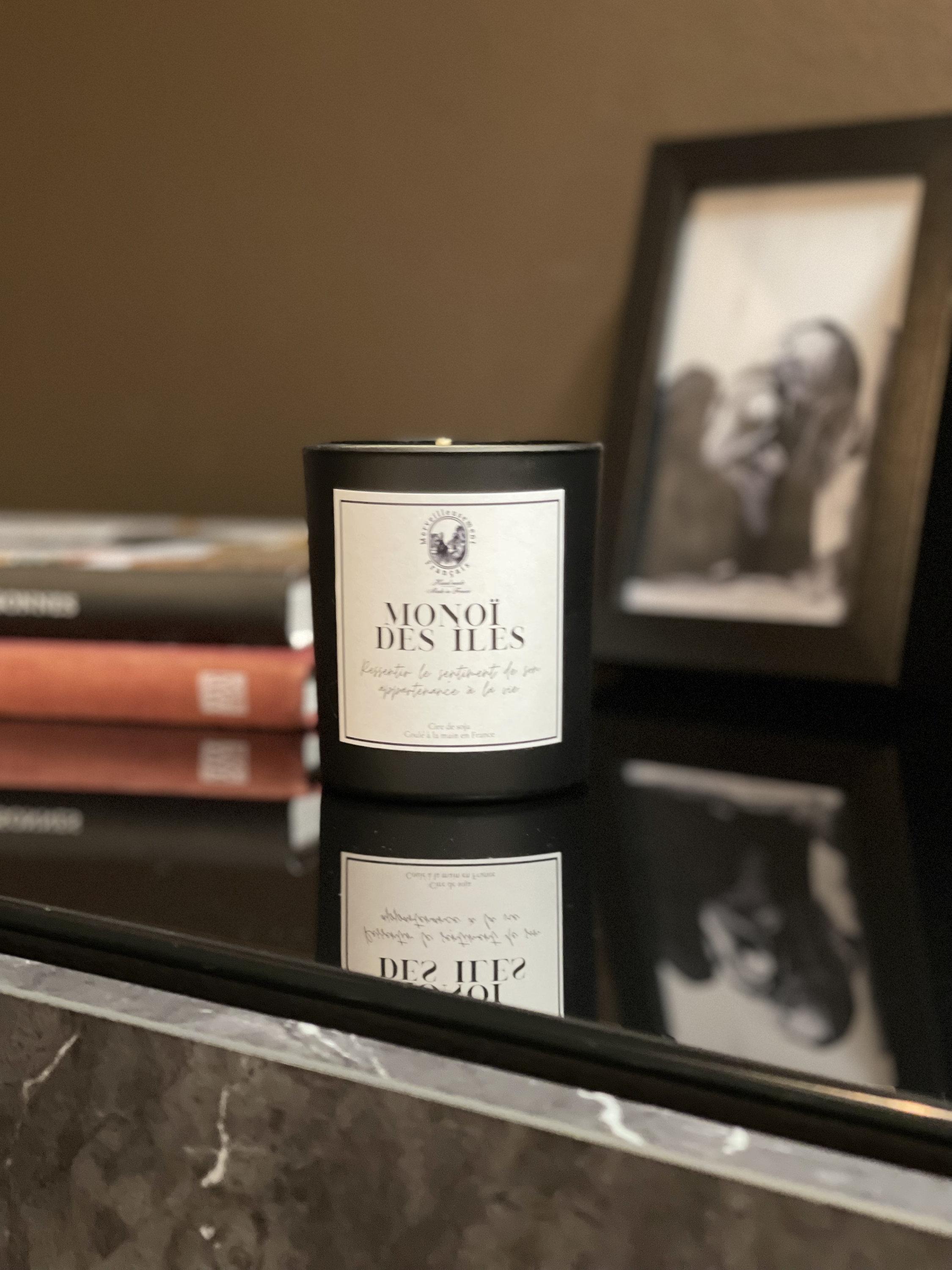 Bougie Gourmande A La Cire de Soja Pour Décoration d'intérieur Monoï Des Îles