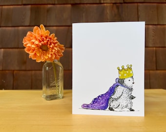 Strutting Queen Penguin Greeting Card