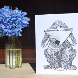 Sippin&#39; Bunny Blank Greeting Card
