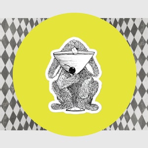Drunk Bunny Cute Vinyl Sticker
