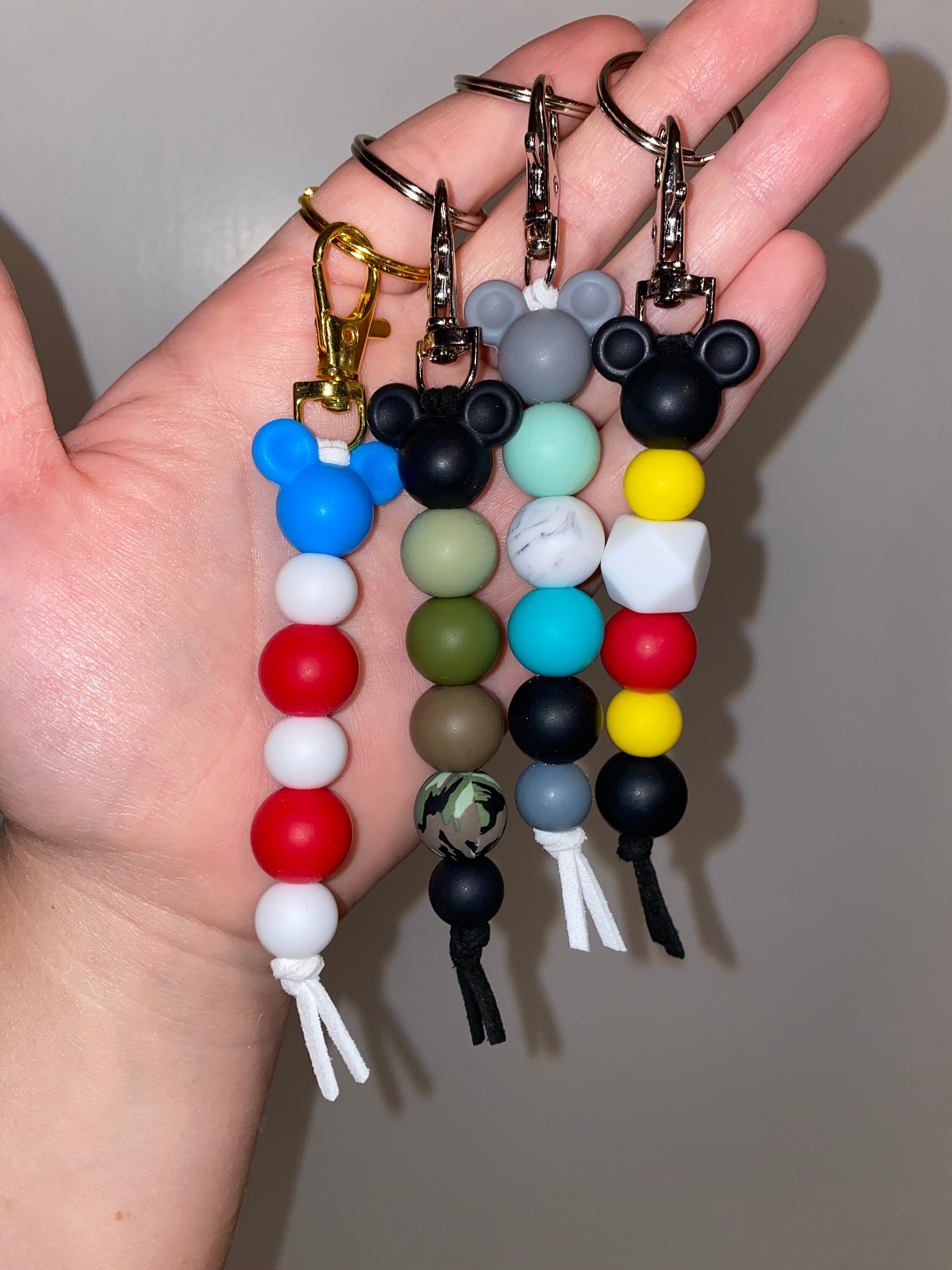 Disney leopard keychain Mickey Mouse silicone rubber bead Etsy
