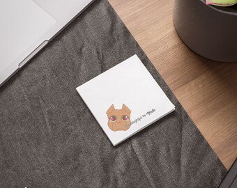 Cropped ears Brown/Red Pitbul Post-it® Note Pads