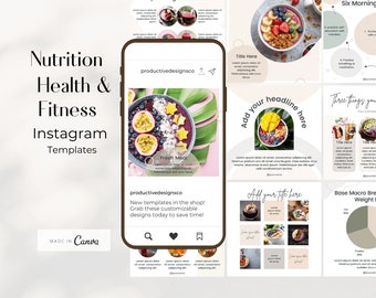 Ernährung & Fitness Instagram Template, Wellness Instagram Template, Health Coach Instagram Templates, Instagram Templates