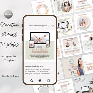 Canva Instagram Post Template, Course Creator Templates, Coach Instagram Post, Instagram Templates,Instagram Template, Podcast Templates