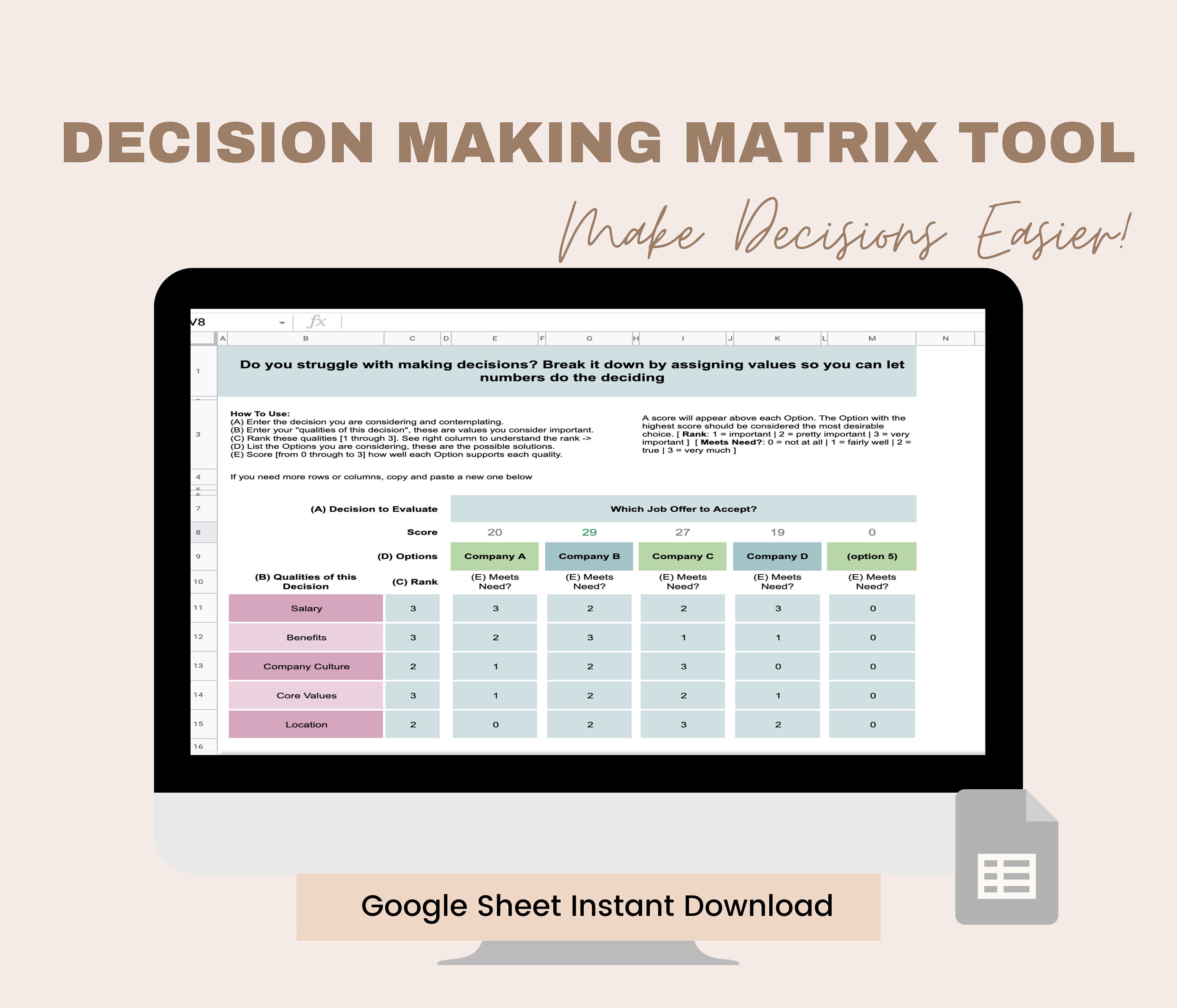 Decision Making Matrix