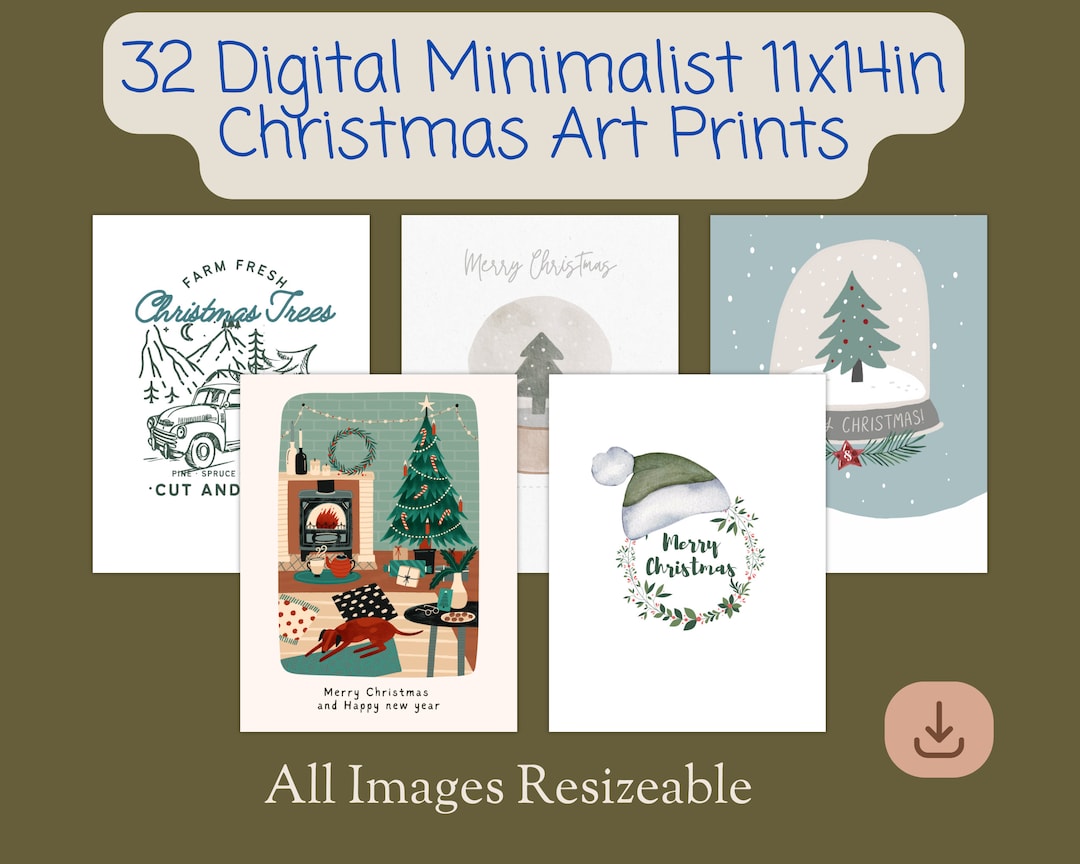 32 Printables Minimalist Wall Art Minimalist Christmas - Etsy