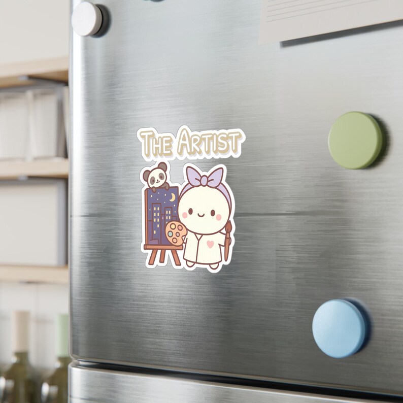 The Artist Vinyl Sticker | Kawaii Naivecore Waterproof Decal for Water ...