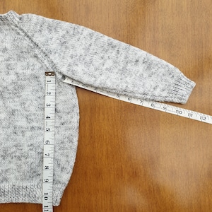 2-3 Years Storm Cloud Grey Hand Knitted Baby Cardigan, Soft light grey handknitted boys cardigan image 7