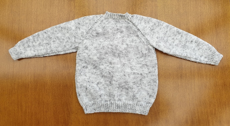 2-3 Years Storm Cloud Grey Hand Knitted Baby Cardigan, Soft light grey handknitted boys cardigan image 5