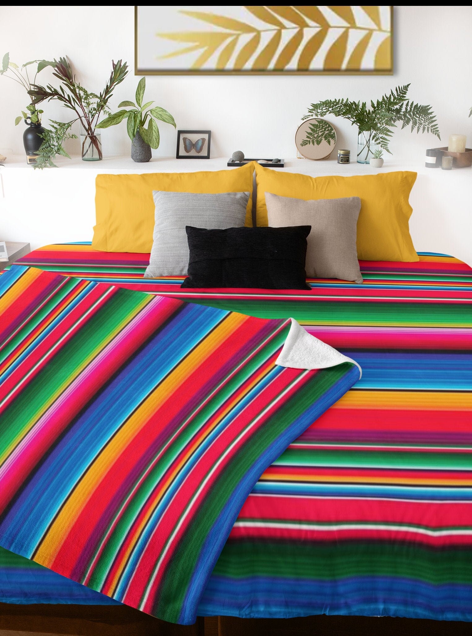 Mexican serape duvet cover queen multicolor fabric duvet Etsy