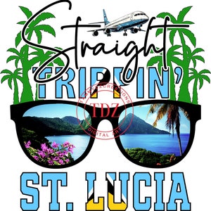 Straight Trippin 'St. Lucia, vakantie, illustraties, PNG