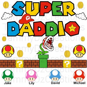 Super Daddio personalizado, Dia dos Pais, personalizável, PNG