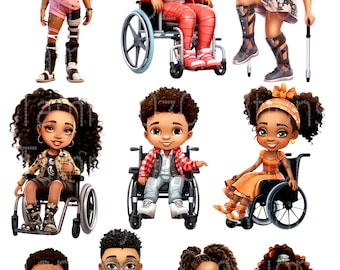 Special Needs Kids Clip Art Bundle, PNG