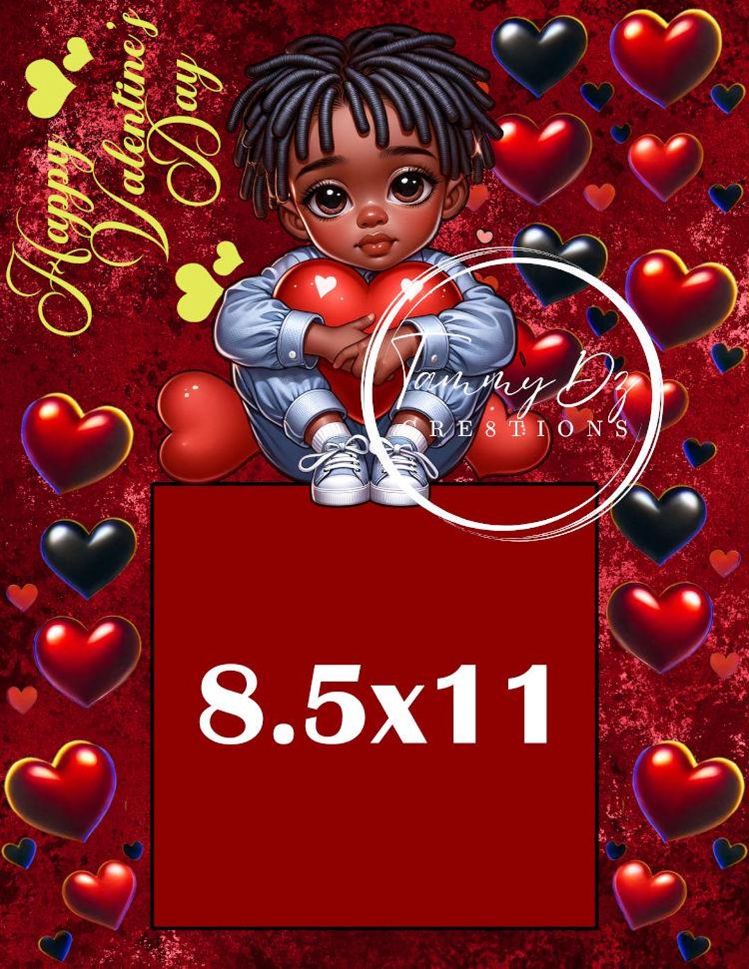 Happy Valentine's Day Boy, Jumbo Card Template, 8.5x11 - Etsy Canada