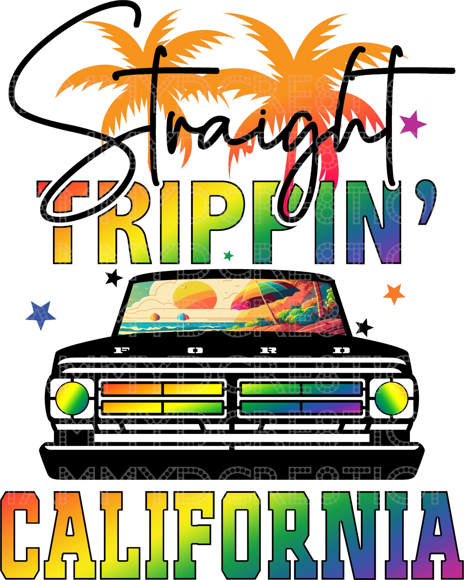 Straight Trippin' California Road Trip, Vacation, PNG