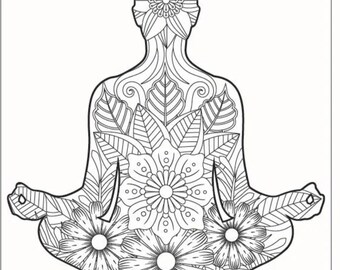 Yoga Coloring Etsy