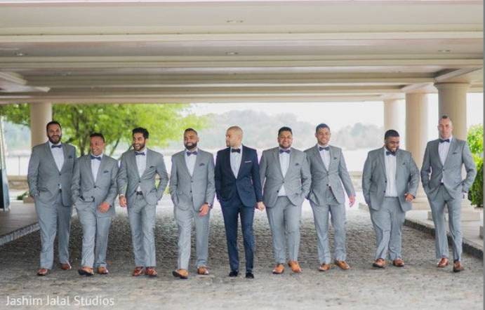 Silver wedding suits for groom deals