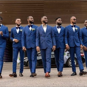 Royal Blue Wedding Suit for Men, Groomsmen Attire, Custom Wedding Suit ...